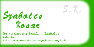 szabolcs kosar business card